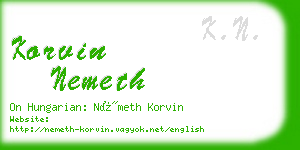 korvin nemeth business card